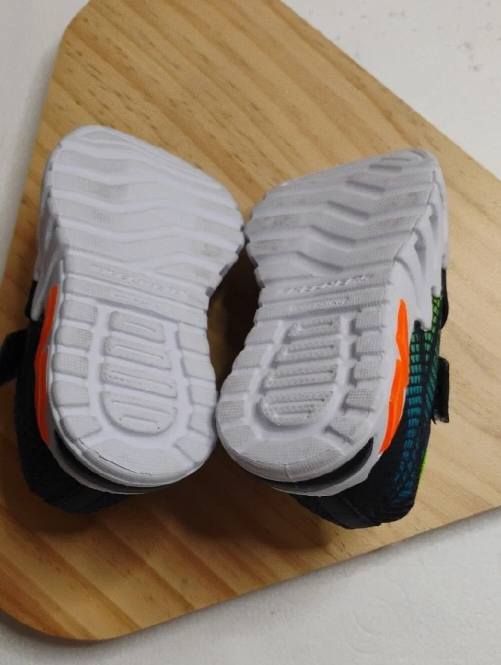 Skechers Kids Black, Neon Green & Orange Light-Up Sneakers